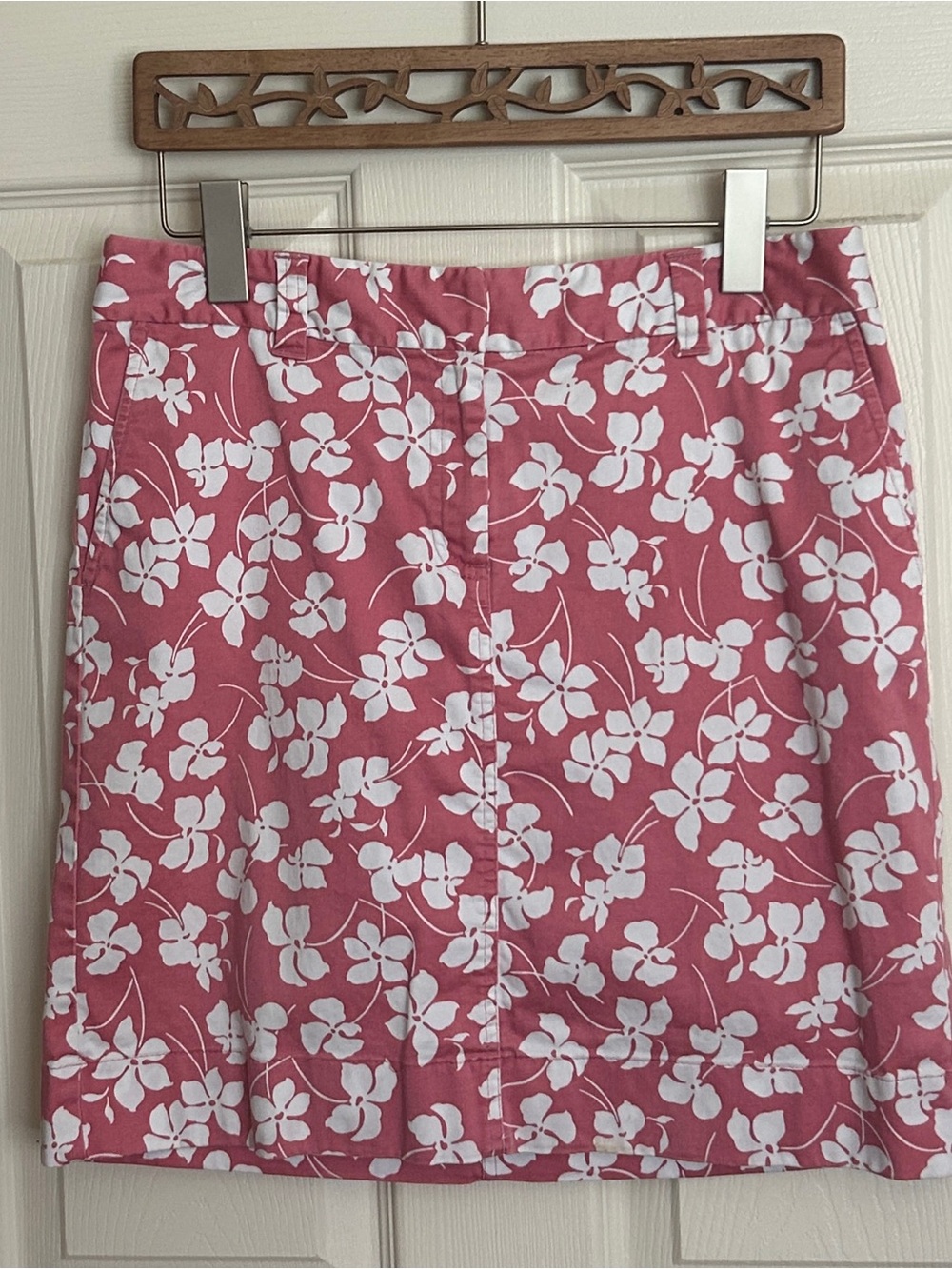 Pink with White Flowers Ann Taylor Summer Skirt